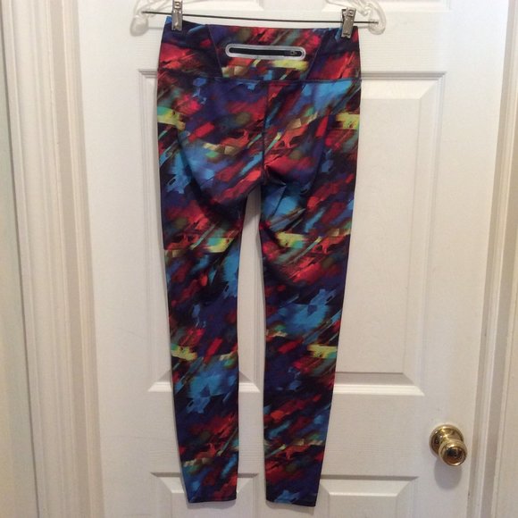 Athleta Colorburst Sonar Tight Leggings S Blue Red Orange Yellow Purple - Picture 7 of 11
